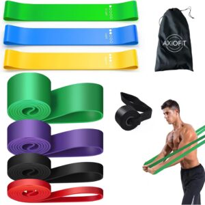 axiofit resistance bands for working out, exercise bands for home gym workout set of 8 with door anchor, heavy pull up assist bands for leg thigh & booty exercise for men & women stretching exercise