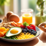 A close-up shot of a visually appealing plate of keto-friendly foods, beautifully arranged and illuminated by soft, golden sunlight streaming through a window. The vibrant hues and textures of the ingredients pop, enticing readers to embark on their weight loss journey with the keto diet.