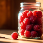 Glass jar filled with fresh raspberries in natural light, showcasing the benefits of raspberry ketones for weight loss