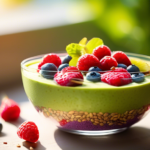 Vibrant smoothie bowl filled with colorful berries, nuts, and seeds, bathed in bright natural light, showcasing the power of superfoods for weight loss